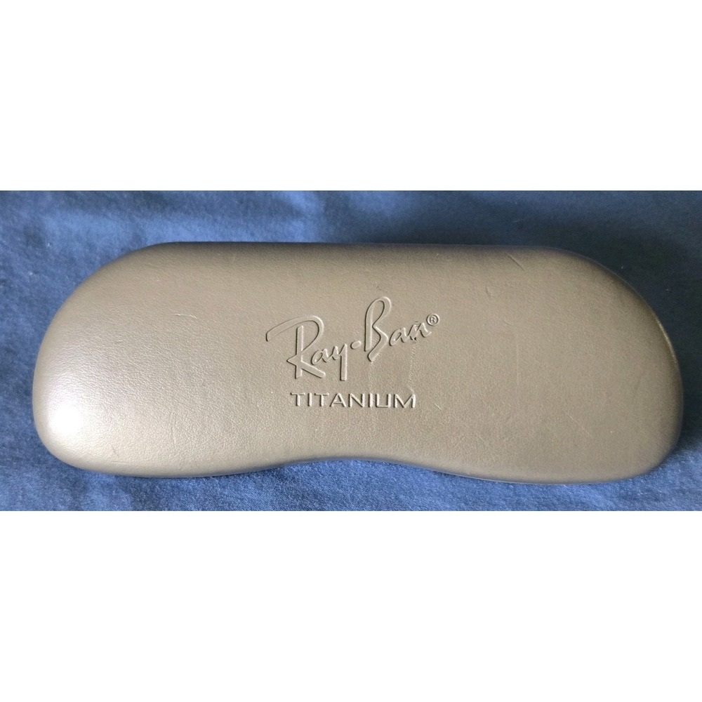 Ray-Ban Silver Hard Shell Eyeglass Case Black Interior Matte Finish Clamshell
